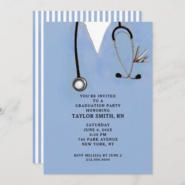 Nursing School Graduation Invitation (Front/Back)