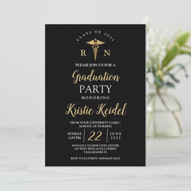 Nursing School Graduation Invitation (Standing Front)