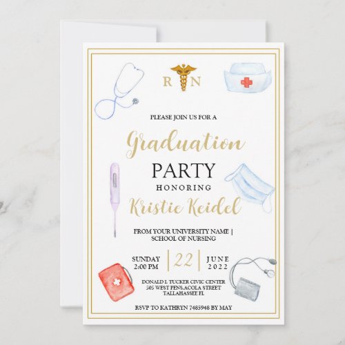 Nursing School Graduation Invitation