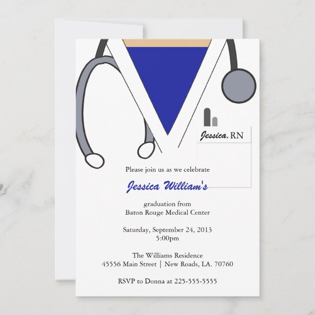 Nursing School Graduation Invitation (Front)