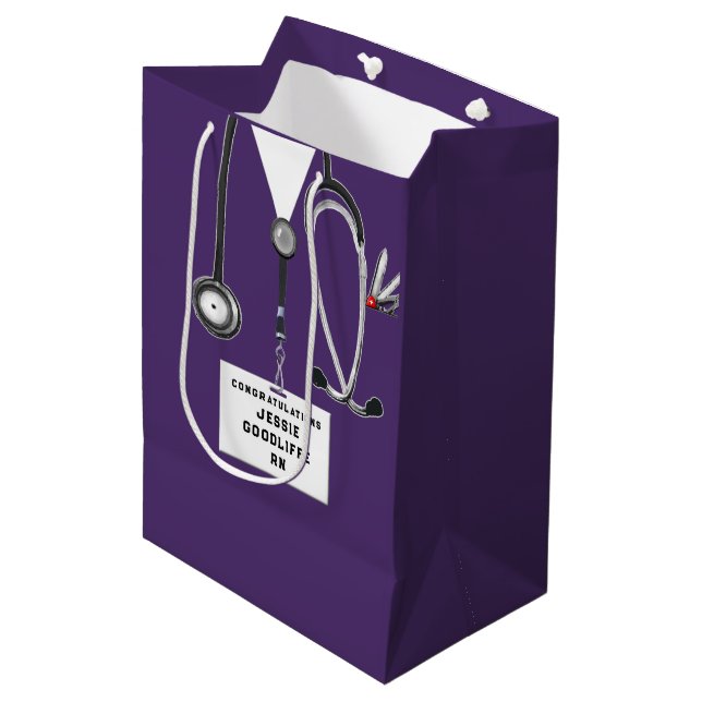 Nursing School Graduation Medium Gift Bag (Front Angled)