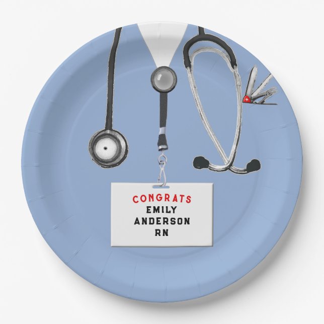 Nursing School Graduation Paper Plates (Front)