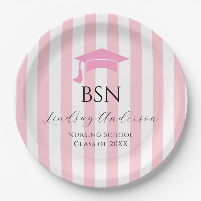Nursing School Graduation  Paper Plates (Front)