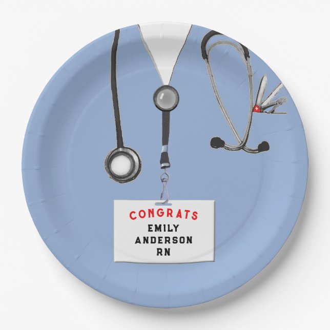 Nursing School Graduation Paper Plates (Front)