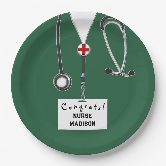 Nursing School Graduation Paper Plates (Front)