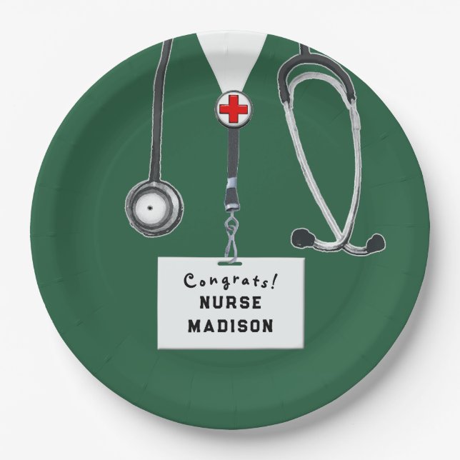 Nursing School Graduation Paper Plates (Front)