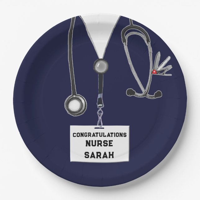 Nursing School Graduation Paper Plates (Front)
