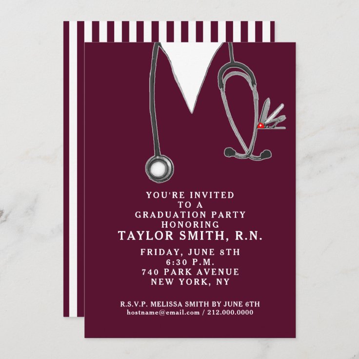 Nursing School Graduation Party Invitation | Zazzle