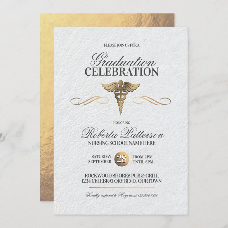 Nursing School Graduation Party Invitations | Zazzle