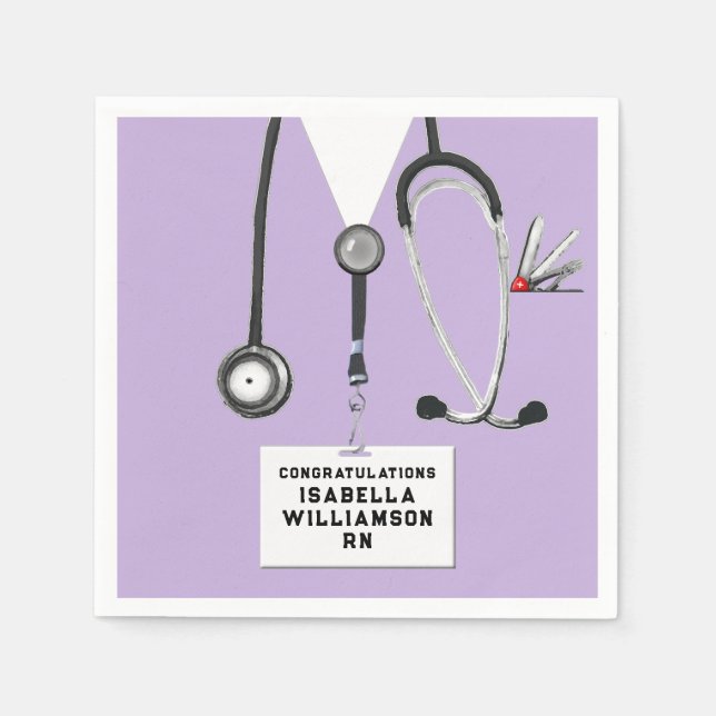 Nursing School Graduation Party Napkins (Front)