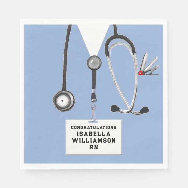 Nursing School Graduation Party Napkins (Front)