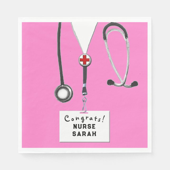Nursing School Graduation Party Napkins (Front)
