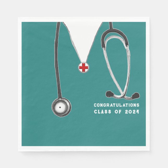 Nursing School Graduation Party Napkins (Front)