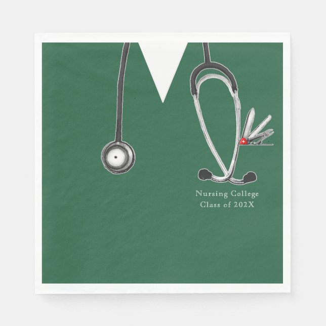 Nursing School Graduation Party Napkins (Front)