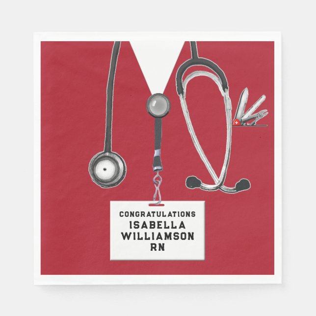 Nursing School Graduation Party Napkins (Front)