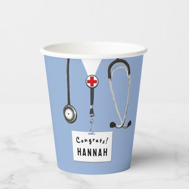 Nursing School Graduation Party Paper Cups (Front)