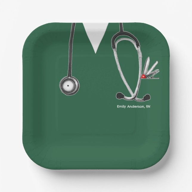 Nursing School Graduation Party Paper Plate (Front)