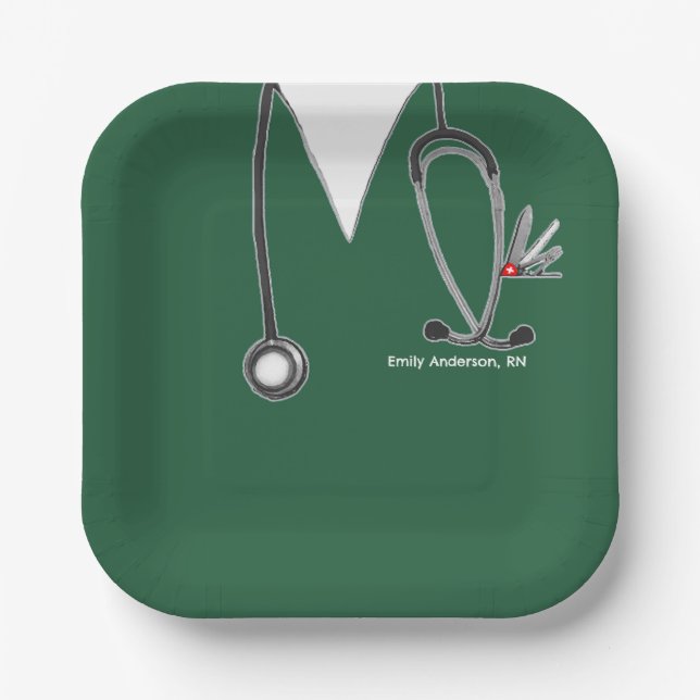 Nursing School Graduation Party Paper Plate (Front)
