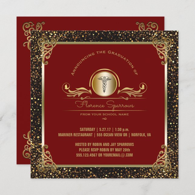 Nursing School Graduation Party | Pinning Ceremony Invitation (Front/Back)