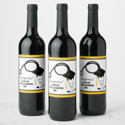 Nursing School Graduation Party Wine Label