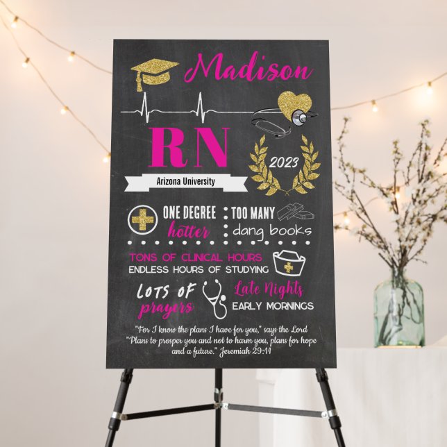 Nursing School Graduation Photo Prop Sign (In Situ (Stand))