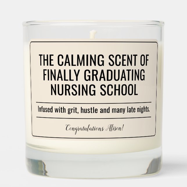 Nursing School Graduation Scented Jar Candle (Front)