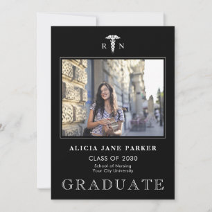 Nursing school graduation simple modern photo announcement
