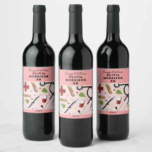 Nursing School Graduation Wine Label