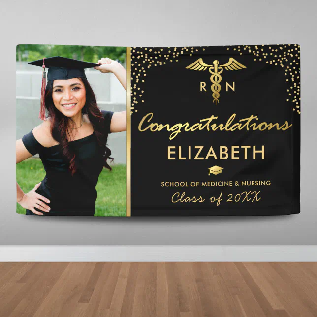 Nursing School Photo Graduation Party Banner | Zazzle