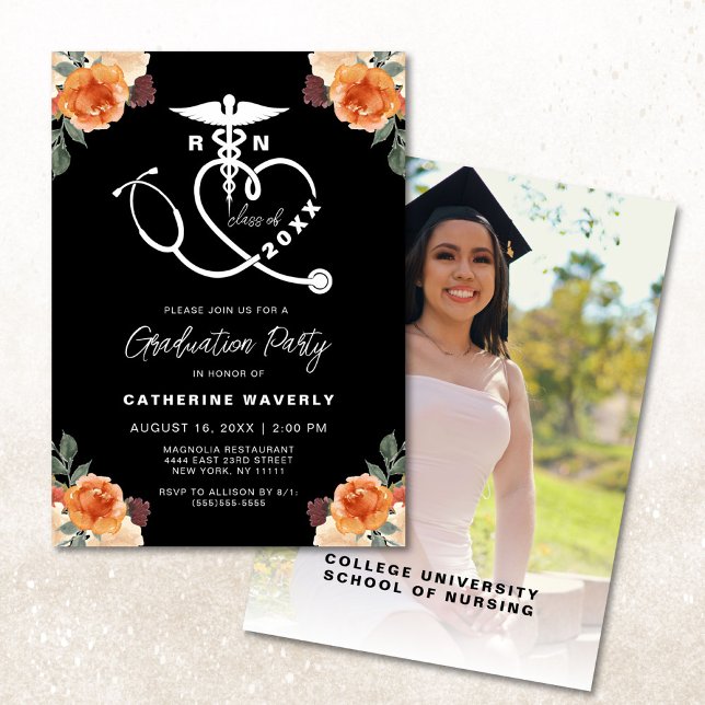 Nursing School Photo Graduation Party Invitation (Creator Uploaded)