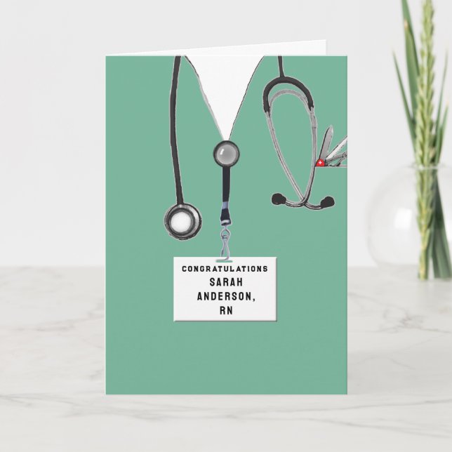 Nursing School RN Nurse Graduation Card (Front)