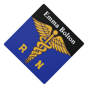 Nursing School Royal Blue Graduation Cap Topper