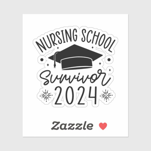 Nursing School Survivor 2024, Nurse Graduation Sticker (Sheet)