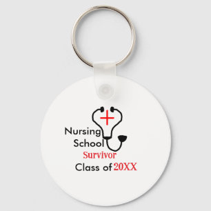 Nursing School survivor class of 20XX medical nurs Keychain