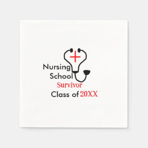 Nursing School survivor class of 20XX medical nurs Napkins