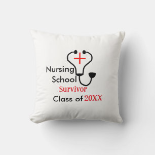 Nursing School survivor class of 20XX medical nurs Throw Pillow