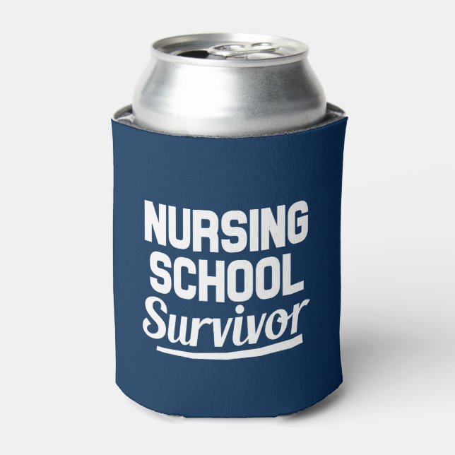 Nursing School Survivor funny can cooler (Can Front)