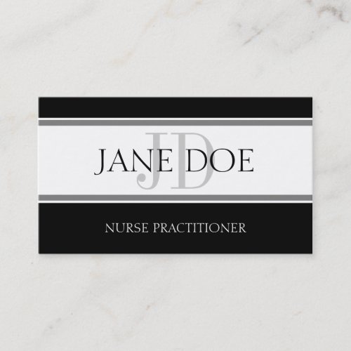 Nursing Stripes White Business Card Template