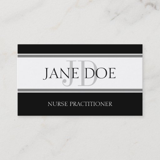 Customizable Nursing Stripes White Business Card Template