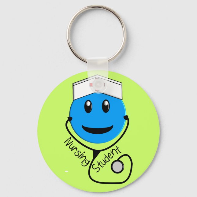 Nursing Student Big Blue Gifts Keychain (Front)