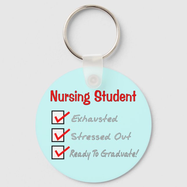 Nursing Student "Check Mark" T-Shirts & Gifts Keychain (Front)