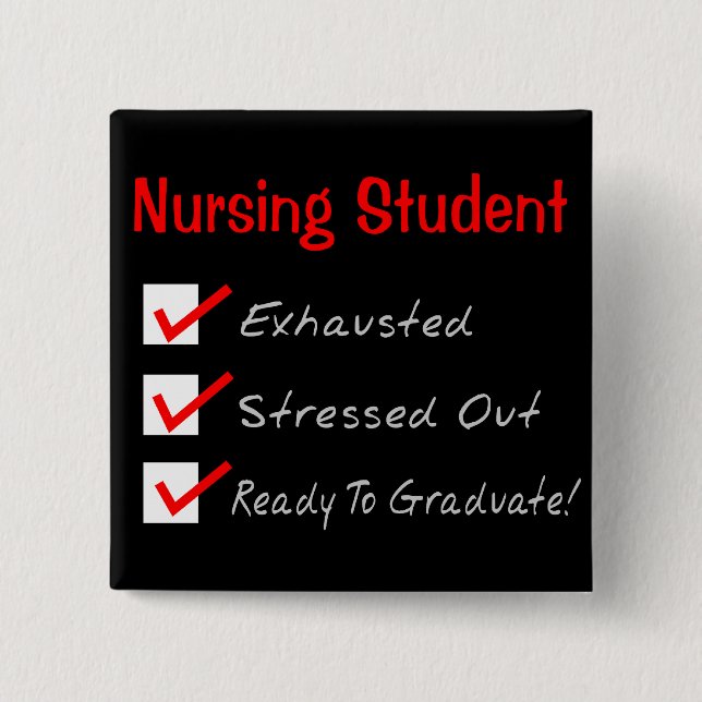 Nursing Student "Check Mark" T-Shirts & Gifts Pinback Button (Front)