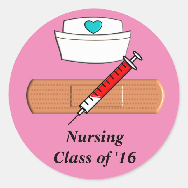 Nursing Student Class of 2016 Stickers Pink (Front)