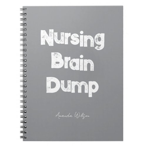 Nursing Student College Study Minimalist Ash Grey Notebook