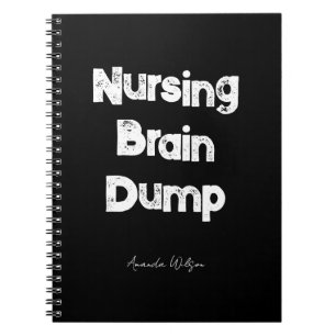 Nursing Student College Study Minimalist Black Notebook