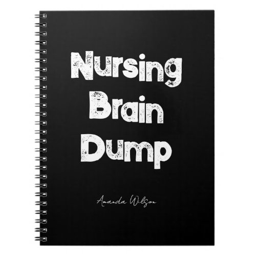Nursing Student College Study Minimalist Black Notebook