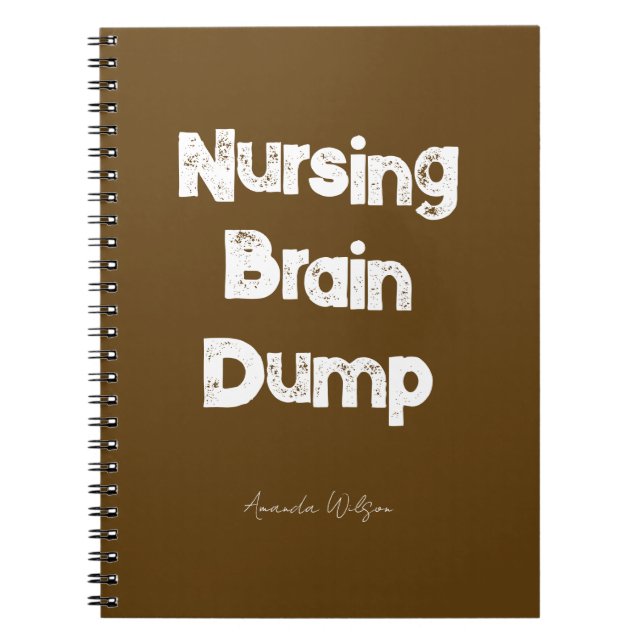 Nursing Student College Study Minimalist Chocolate Notebook (Front)