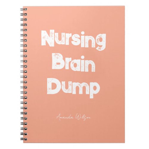 Nursing Student College Study Minimalist Coral Notebook
