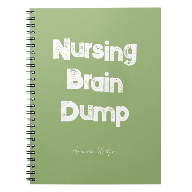 Nursing Student College Study Minimalist Green Notebook (Front)