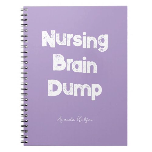 Nursing Student College Study Minimalist Lavander  Notebook